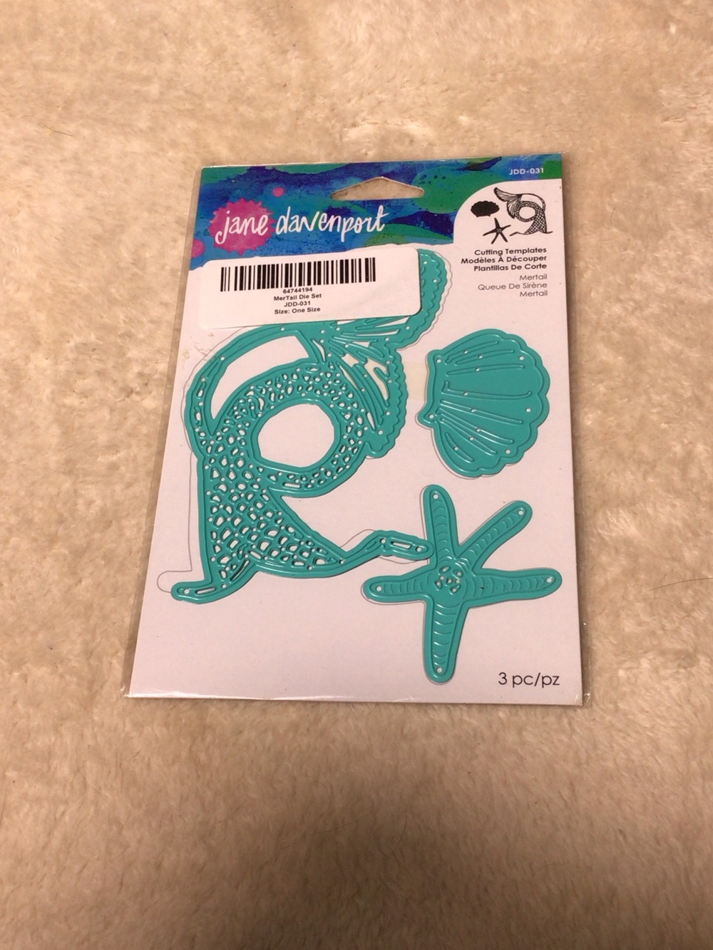 Jane Davenport Teal Mermaid & Sea Shape Cutting Dies - 3 Pc